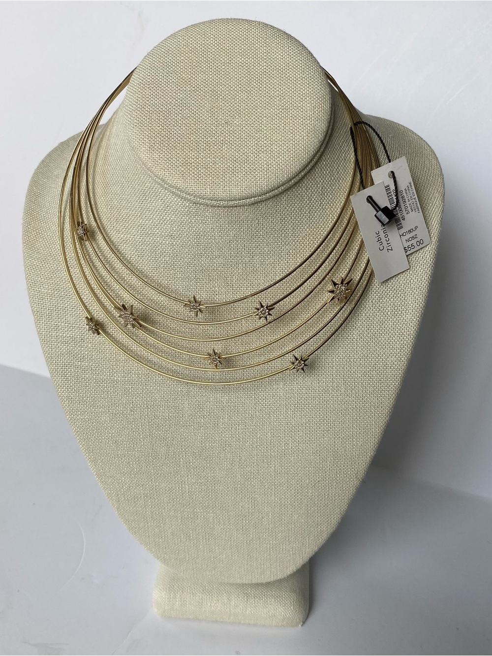 White House Black Market  Necklace NWT Collar Bib Cubic Zirconia Stars NEW $55.